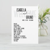 Stijlvolle zwart-wit bruiloft orde van dienst programmakaart (Staand voorkant)