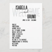 Stijlvolle zwart-wit bruiloft orde van dienst programmakaart (Voorkant)