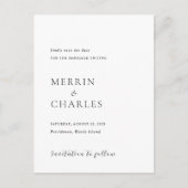 Stijlvolle zwart-wit bruiloft Save the Date Aankondigingskaart (Voorkant)