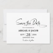 Stijlvolle zwart-wit bruiloft Save the Date Kaart (Voorkant)