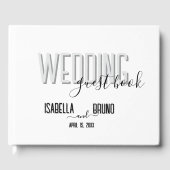 Stijlvolle zwart-wit bruiloft welkom gastenboek (Voorkant)