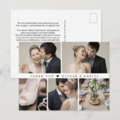 Stijlvolle zwart wit chique bruiloft foto collage briefkaart (Voorkant / Achterkant)