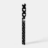 Stijlvolle zwart-wit custom monogram iPhone hoesje (Rechterkant)