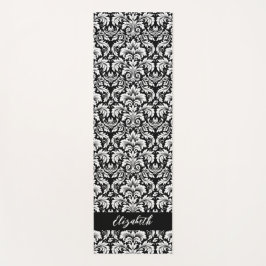 Stijlvolle zwart wit damast yogamat