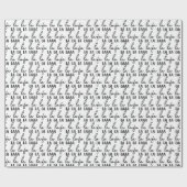 Stijlvolle zwart-wit FaLaLa Christmas Carol Cadeaupapier (Vlak)