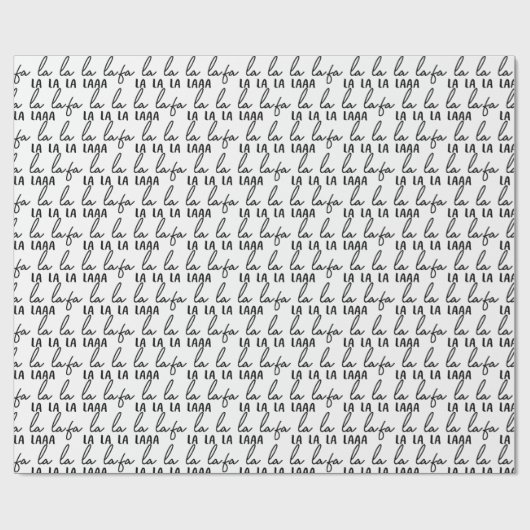 Stijlvolle zwart-wit FaLaLa Christmas Carol Cadeaupapier (Vlak)