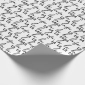 Stijlvolle zwart-wit FaLaLa Christmas Carol Cadeaupapier (Hoek)