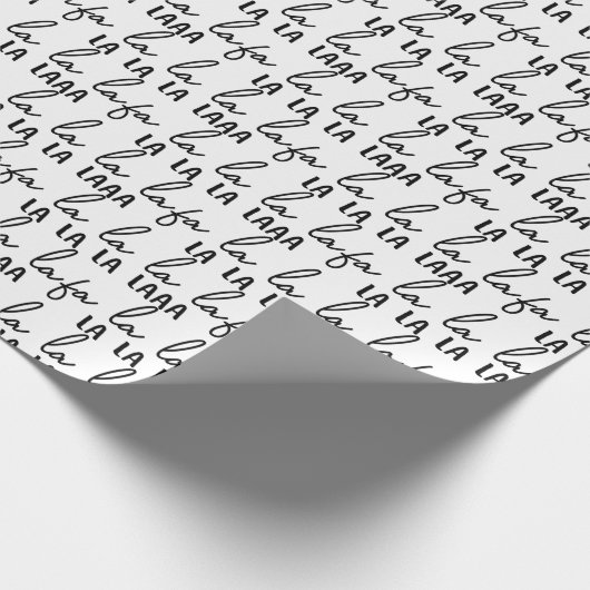 Stijlvolle zwart-wit FaLaLa Christmas Carol Cadeaupapier (Hoek)