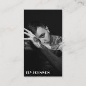 Stijlvolle zwart-wit foto Casual Visitekaartje (Voorkant)