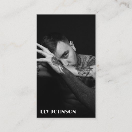 Stijlvolle zwart-wit foto Casual Visitekaartje (Voorkant)