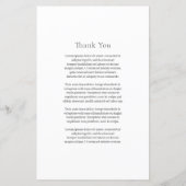 Stijlvolle zwart-wit foto Modern Wedding Menu (Achterkant)