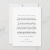 Stijlvolle zwart-wit foto moderne bruiloft bedankkaart (Achterkant)