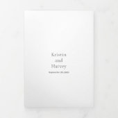 Stijlvolle zwart-wit foto moderne bruiloft drieluik uitnodiging (Cover)