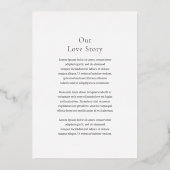 Stijlvolle zwart-wit foto moderne bruiloft folie uitnodiging (Achterkant)