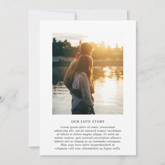 Stijlvolle zwart-wit foto moderne bruiloft kaart (Achterkant)