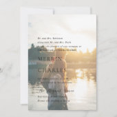 Stijlvolle zwart-wit foto moderne bruiloft kaart (Voorkant)