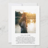 Stijlvolle zwart-wit foto moderne bruiloft kaart (Achterkant)