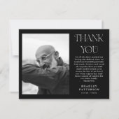 Stijlvolle zwart-wit foto sympathie bedankkaart (Voorkant)