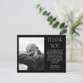 Stijlvolle zwart-wit foto sympathie bedankkaart (Staand voorkant)
