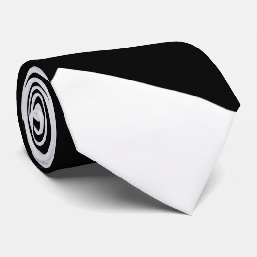 Stijlvolle zwart-wit geometrische stropdas (Opgerold)