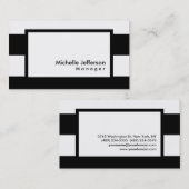 Stijlvolle zwart wit gestreepte professionele mana visitekaartje (Voorkant / Achterkant)