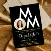 Stijlvolle Zwart Wit Goud Mom Laurel Krans Typo Kaart