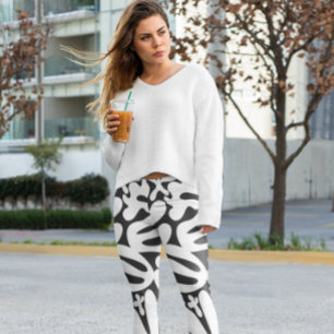 Stijlvolle zwart-wit gymwear leggings