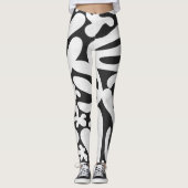 Stijlvolle zwart-wit gymwear leggings (Voorkant)