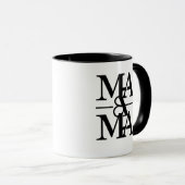 Stijlvolle zwart-wit keramische Mama Mok (Voorkant rechts)