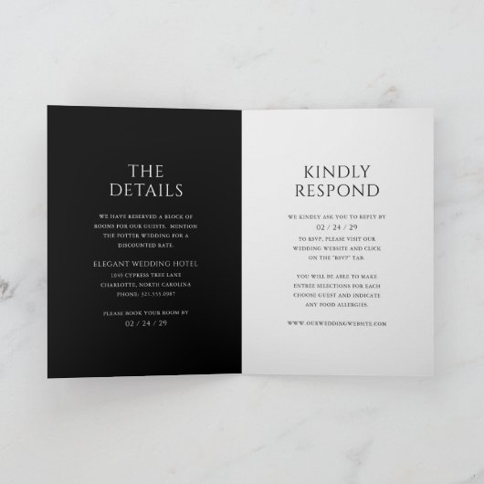 Stijlvolle zwart-wit moderne bruiloft (Binnen)