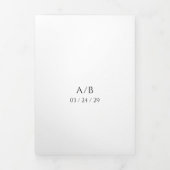 Stijlvolle zwart-wit moderne bruiloft drieluik uitnodiging (Cover)