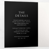 Stijlvolle zwart-wit moderne bruiloft drieluik uitnodiging (Binnenzijde eerst)