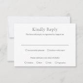 Stijlvolle zwart-wit moderne bruiloft RSVP kaartje (Voorkant)