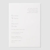 Stijlvolle zwart-wit moderne bruiloft vellum uitnodigingen (Voorkant)