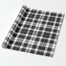 Stijlvolle zwart-wit monochrome Tartan Plaid