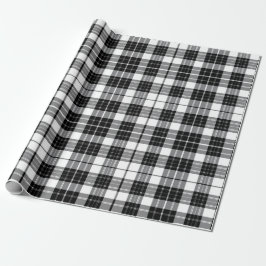 Stijlvolle zwart-wit monochrome Tartan Plaid Cadeaupapier