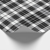 Stijlvolle zwart-wit monochrome Tartan Plaid Cadeaupapier (Hoek)