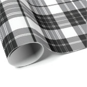 Stijlvolle zwart-wit monochrome Tartan Plaid Cadeaupapier (Rol Hoek)