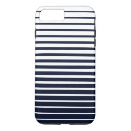 Stijlvolle zwart & wit monogram strepen iPhone 8/7 plus hoesje