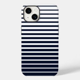 Stijlvolle zwart & wit monogram strepen Case-Mate iPhone 14 hoesje