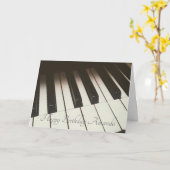 Stijlvolle zwart-wit-pianotoetsen foto kaart (Gele Bloem)