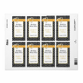 Stijlvolle zwart & wit polka dot bruiloft labels (Full Sheet)