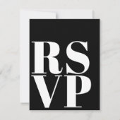 Stijlvolle zwart-wit RSVP-kaarten voor bruiloft QR RSVP Kaartje (Achterkant)