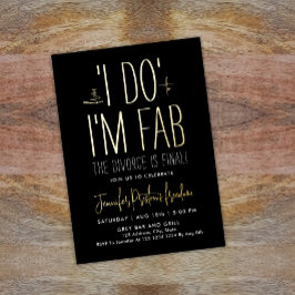 Stijlvolle zwart-wit scheidingsfeest fantastisch folie uitnodiging