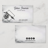 Stijlvolle zwart-wit Tattoo Visitekaartje (Voorkant / Achterkant)