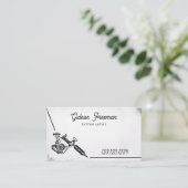 Stijlvolle zwart-wit Tattoo Visitekaartje (Staand voorkant)