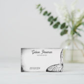 Stijlvolle zwart & wit vlinder Tattoo artiest Visitekaartje (Staand voorkant)