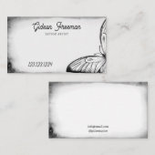 Stijlvolle zwart & wit vlinder Tattoo artiest Visitekaartje (Voorkant / Achterkant)