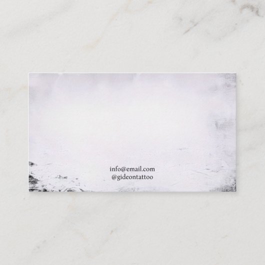 Stijlvolle Zwart & Wit Vlinder Tattoo Shop Visitekaartje (Achterkant)