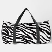 Stijlvolle zwart-wit zebraprint met initialen plunjezak (Achterkant)